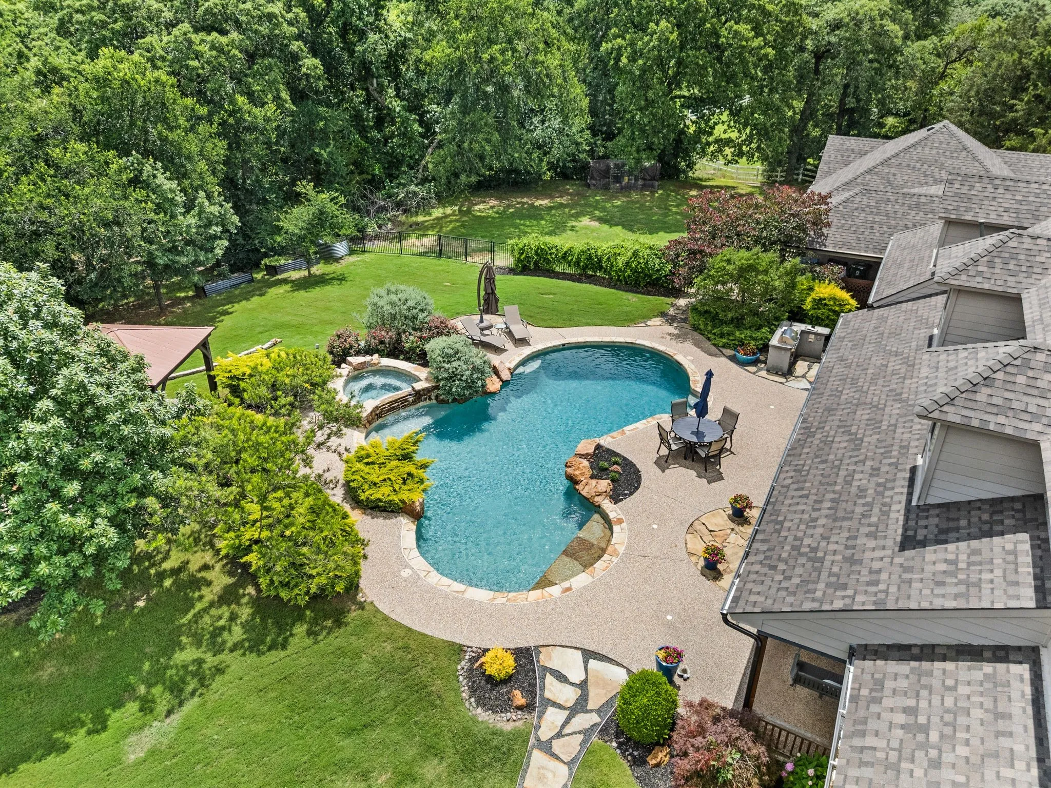 Large, cool pool, just what's needed during this heat!