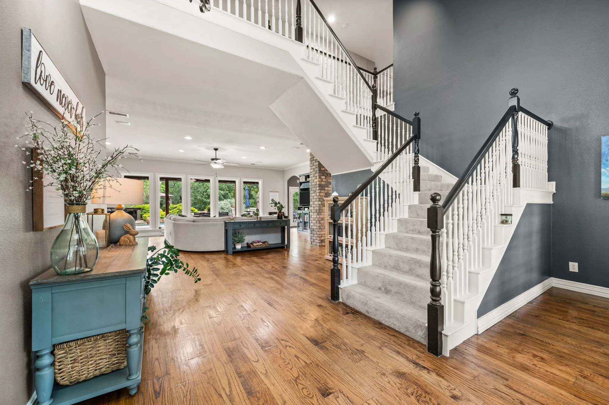 Soaring ceiling provides spacious front entry
