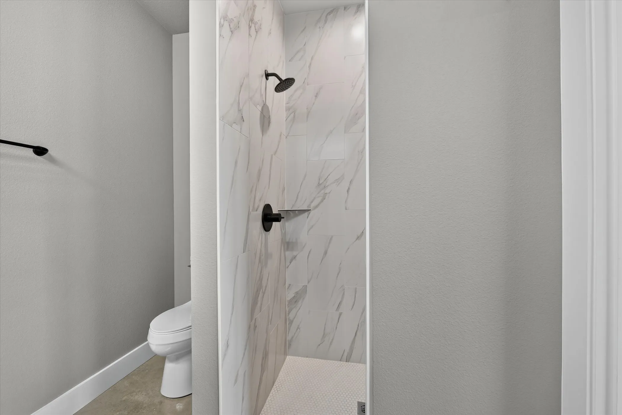 Shower in primary bathroom