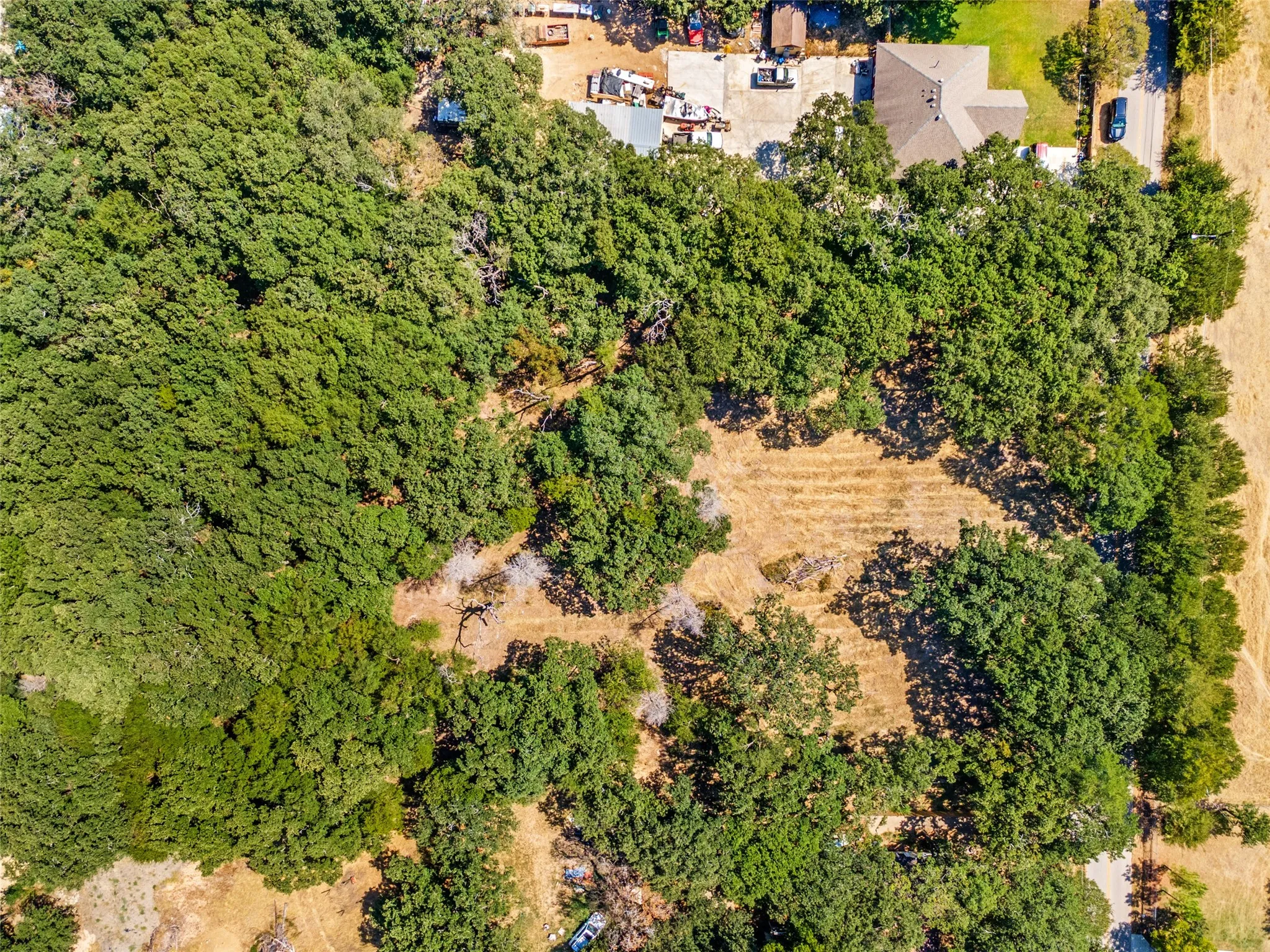 Extensive acreage featuring dense tree coverage and open clearings