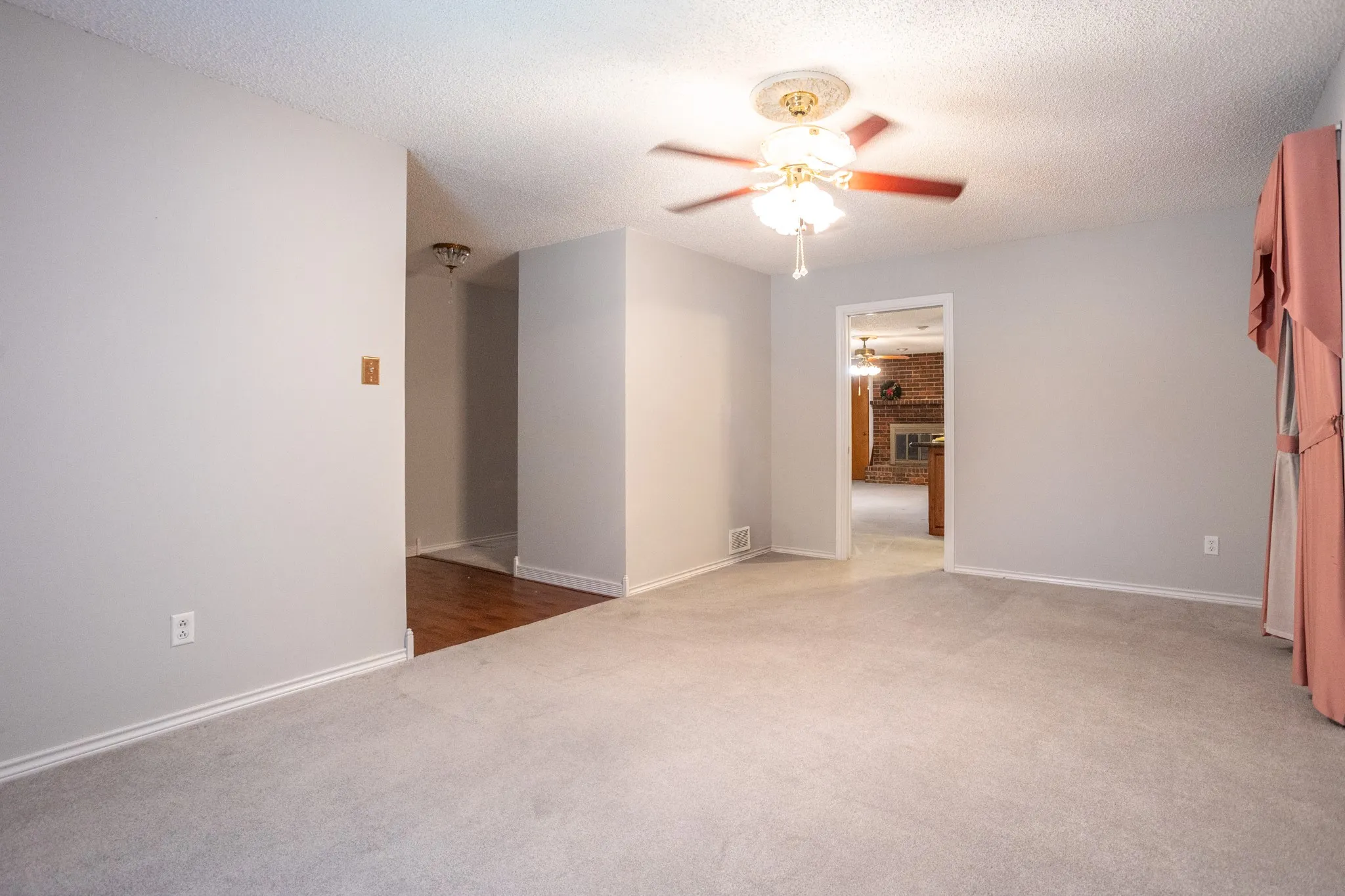 Living room was originally designed for living dining combo but owners wanted larger dining space.