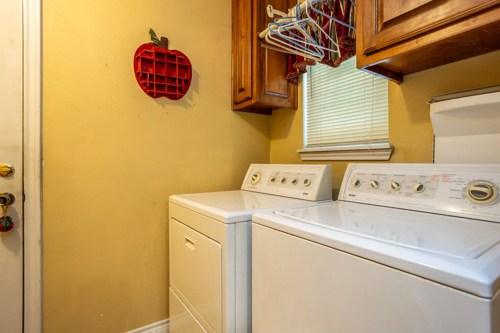 Utility has storage cabinets.  Washer dryer and refrigerator are negotiable.
