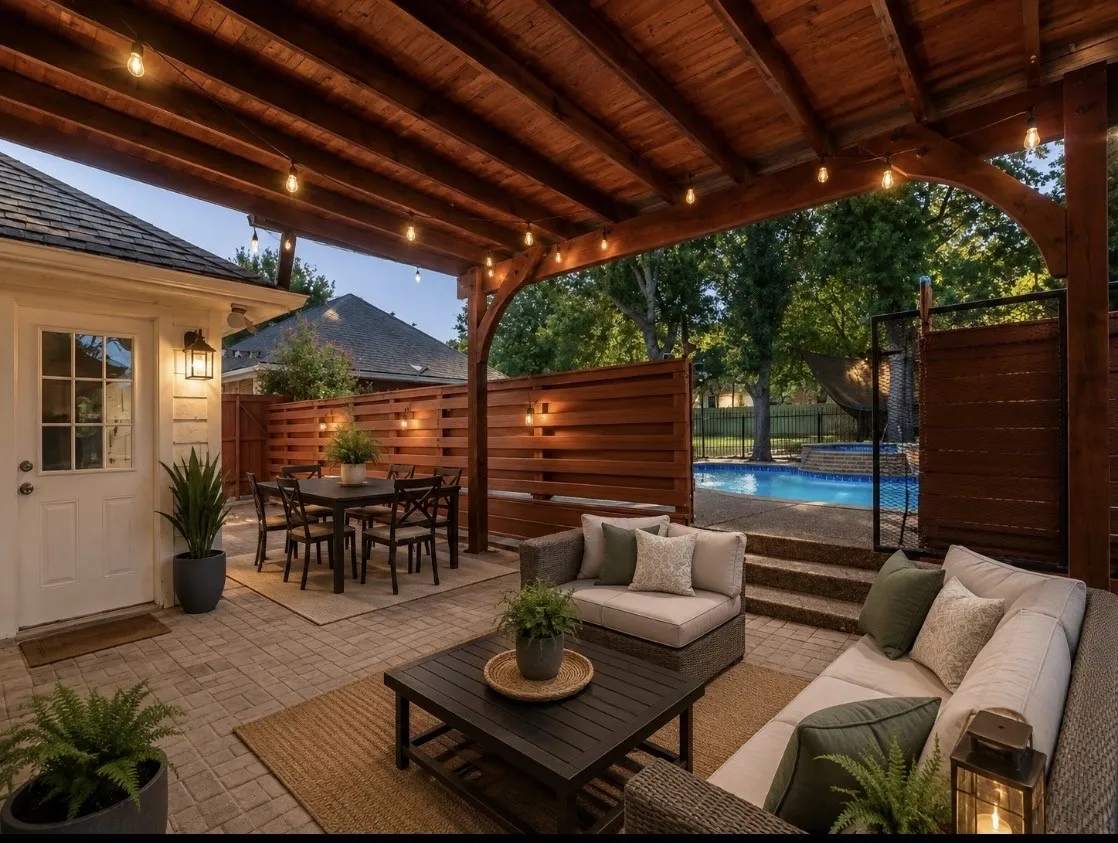 covered patio furnished