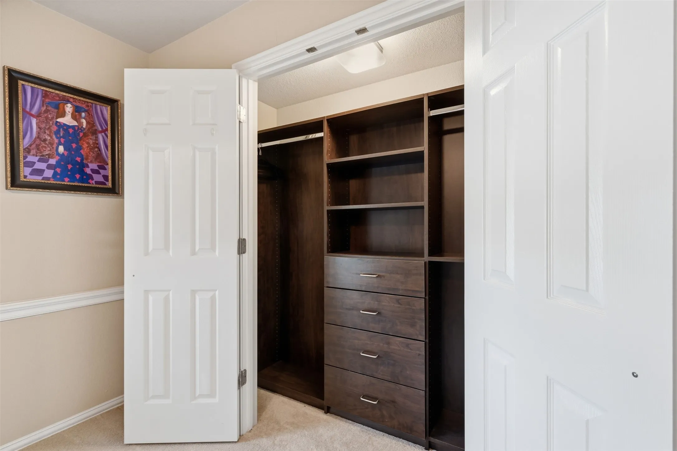 Custom closets in the bedrooms
