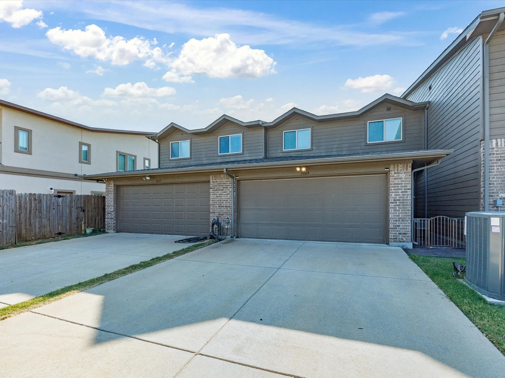 Rear alley access to two car garage