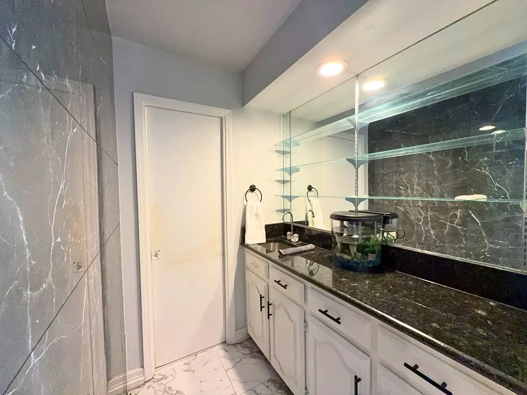 Built-in hallway counter with sink