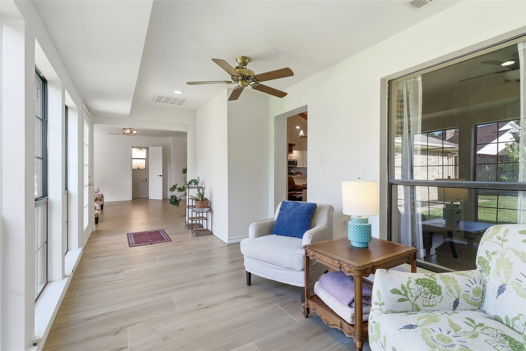 Sunroom with ultimate light.  Great for morning coffee.