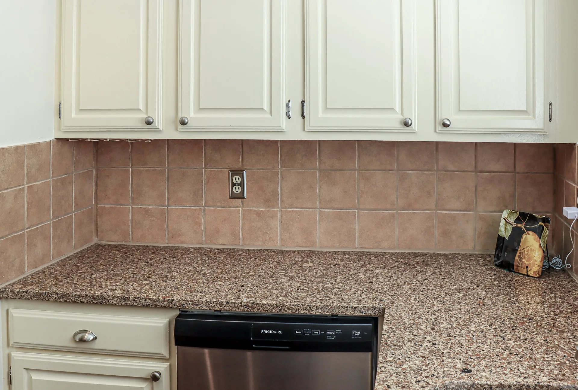 Kitchen, spacious prep area with granite countertop.