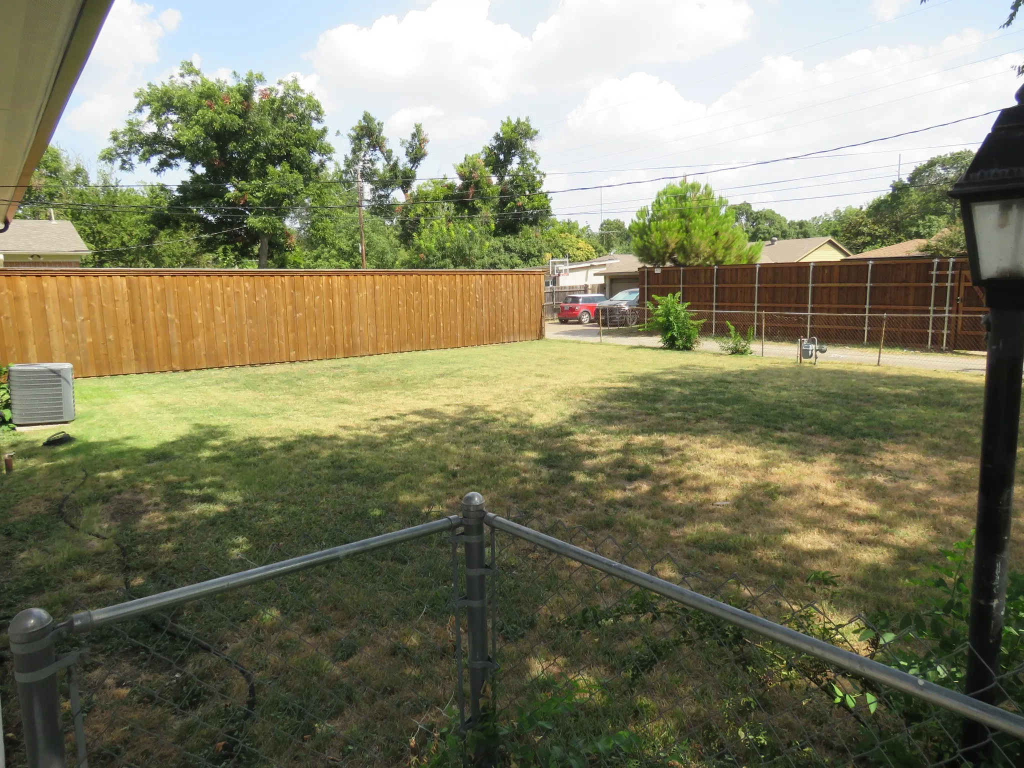 Fenced backyard