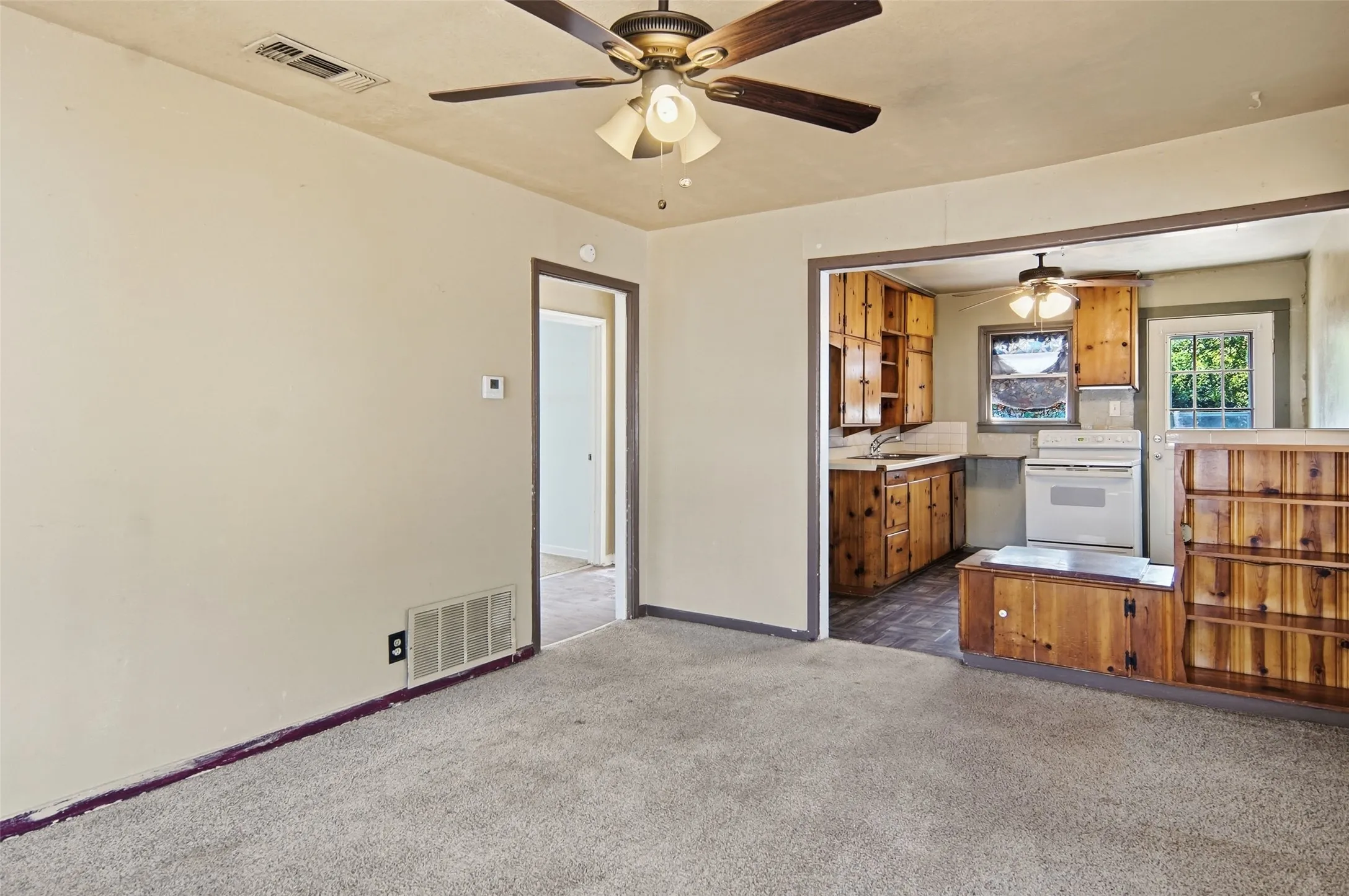 living room and kitchen