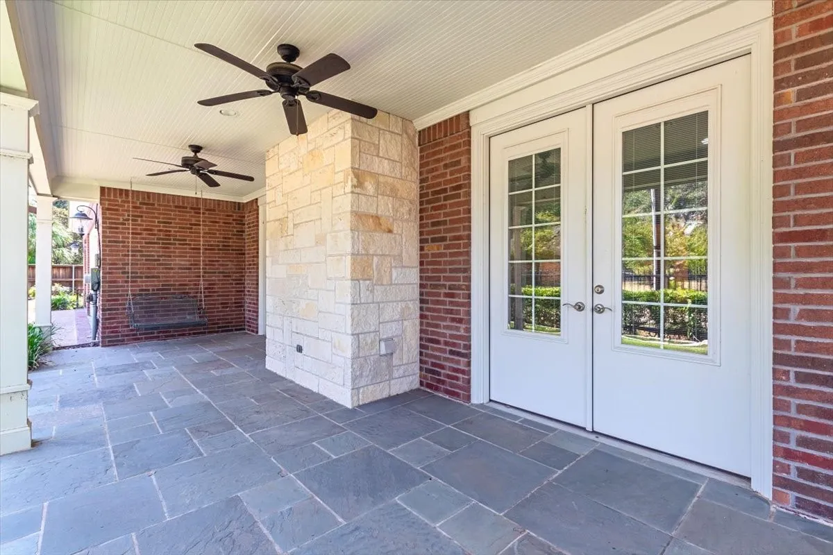 Back patio with swing