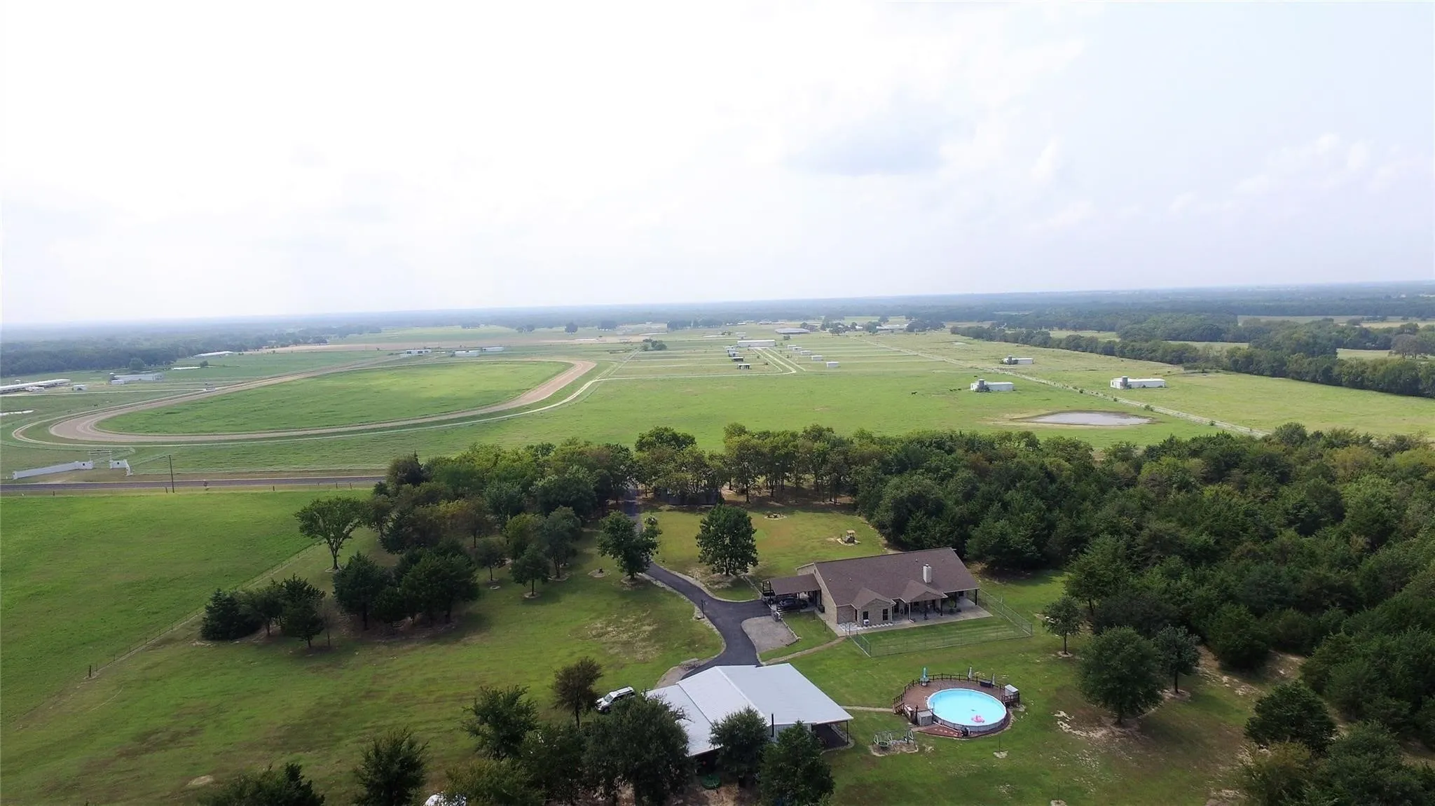 View of the horse ranch across the highway