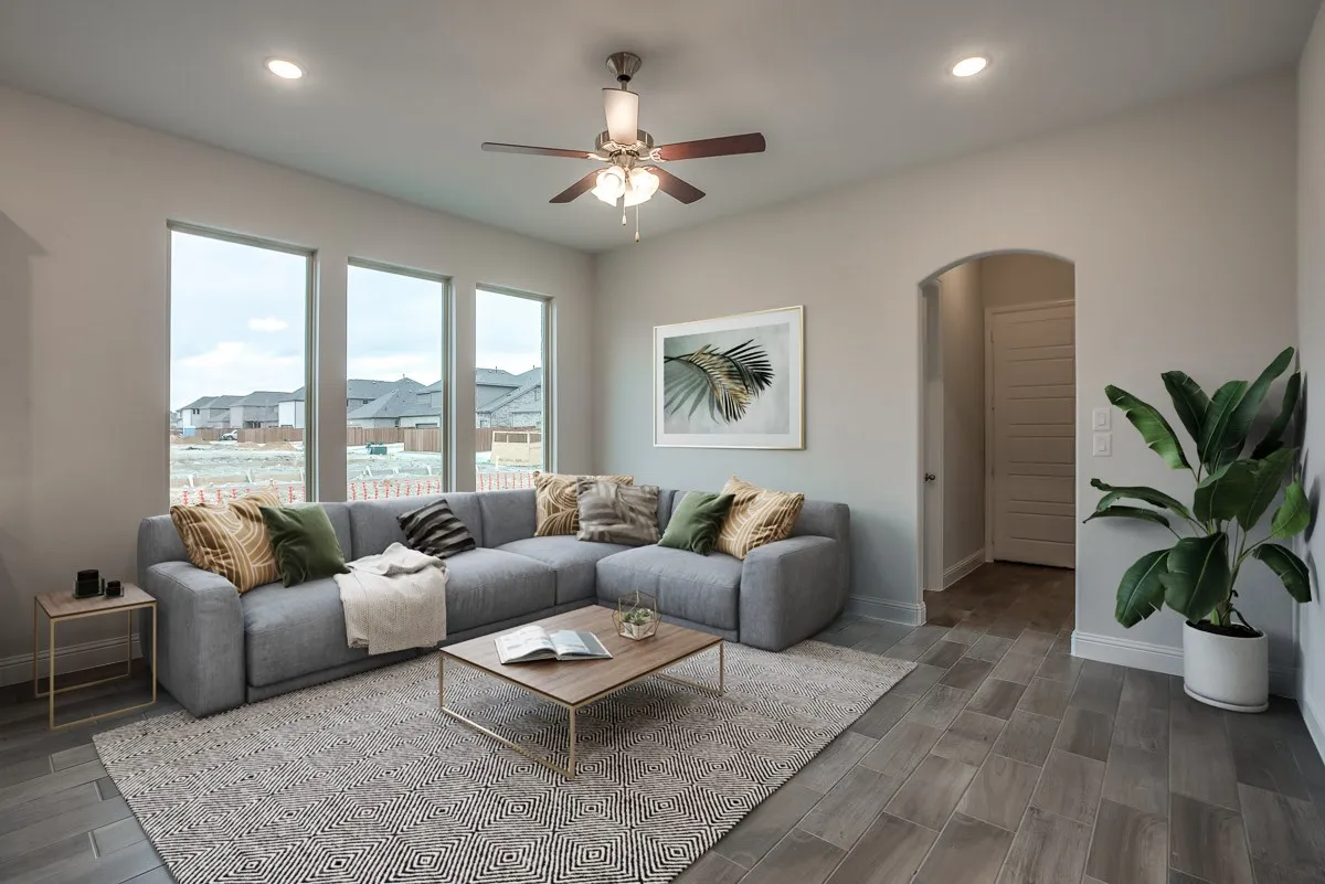 Beazer Homes Wildflower Ranch Meridian Floorplan. This is not a photo of the actual home, but is a photo of the Meridian floorplan.