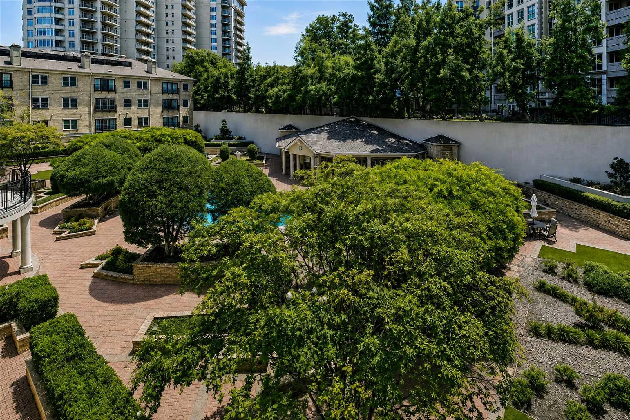 3400 Welborn #318 - View of Courtyard & Pool from Condo