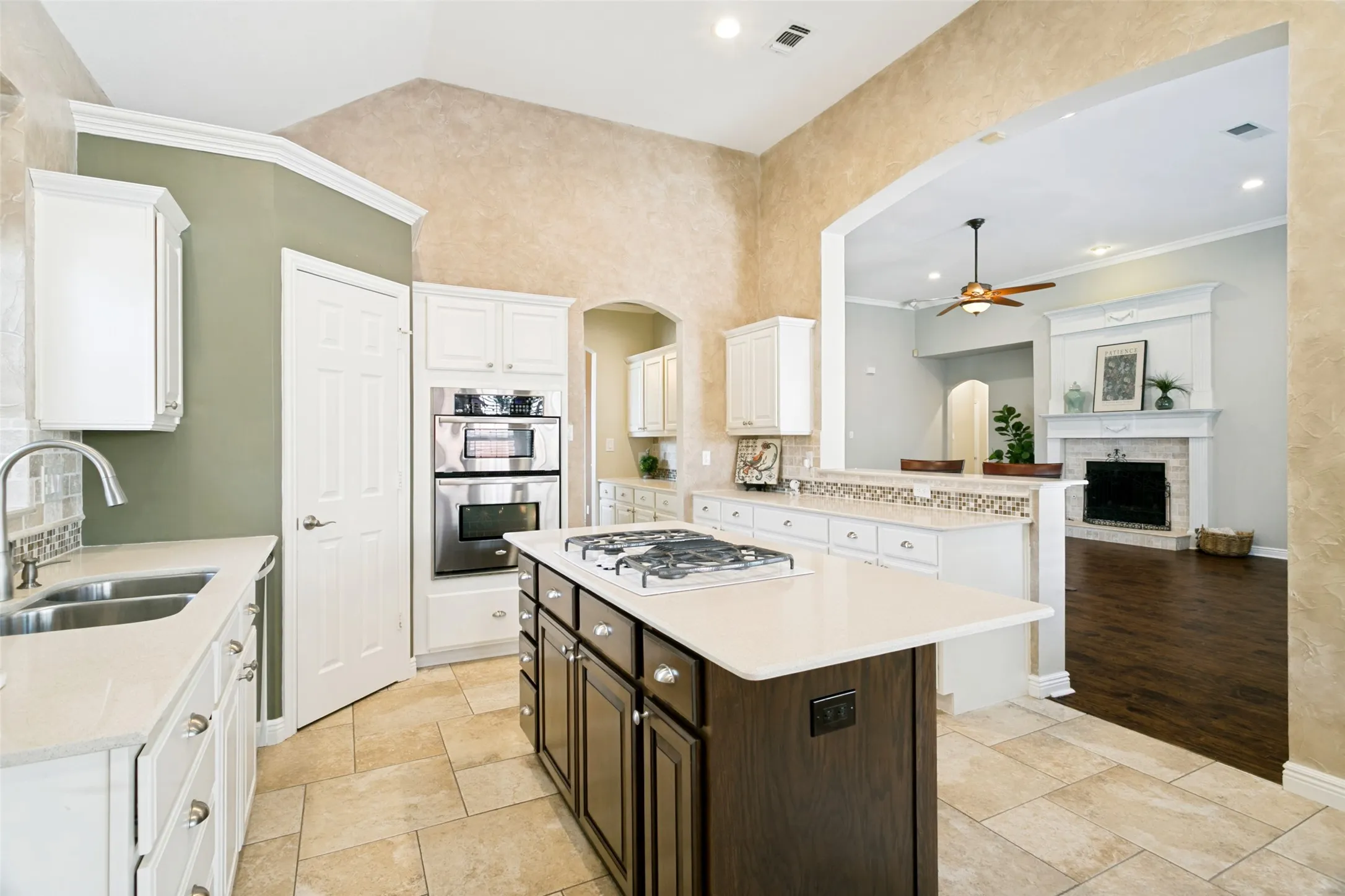 Open kitchen overlooking living room
