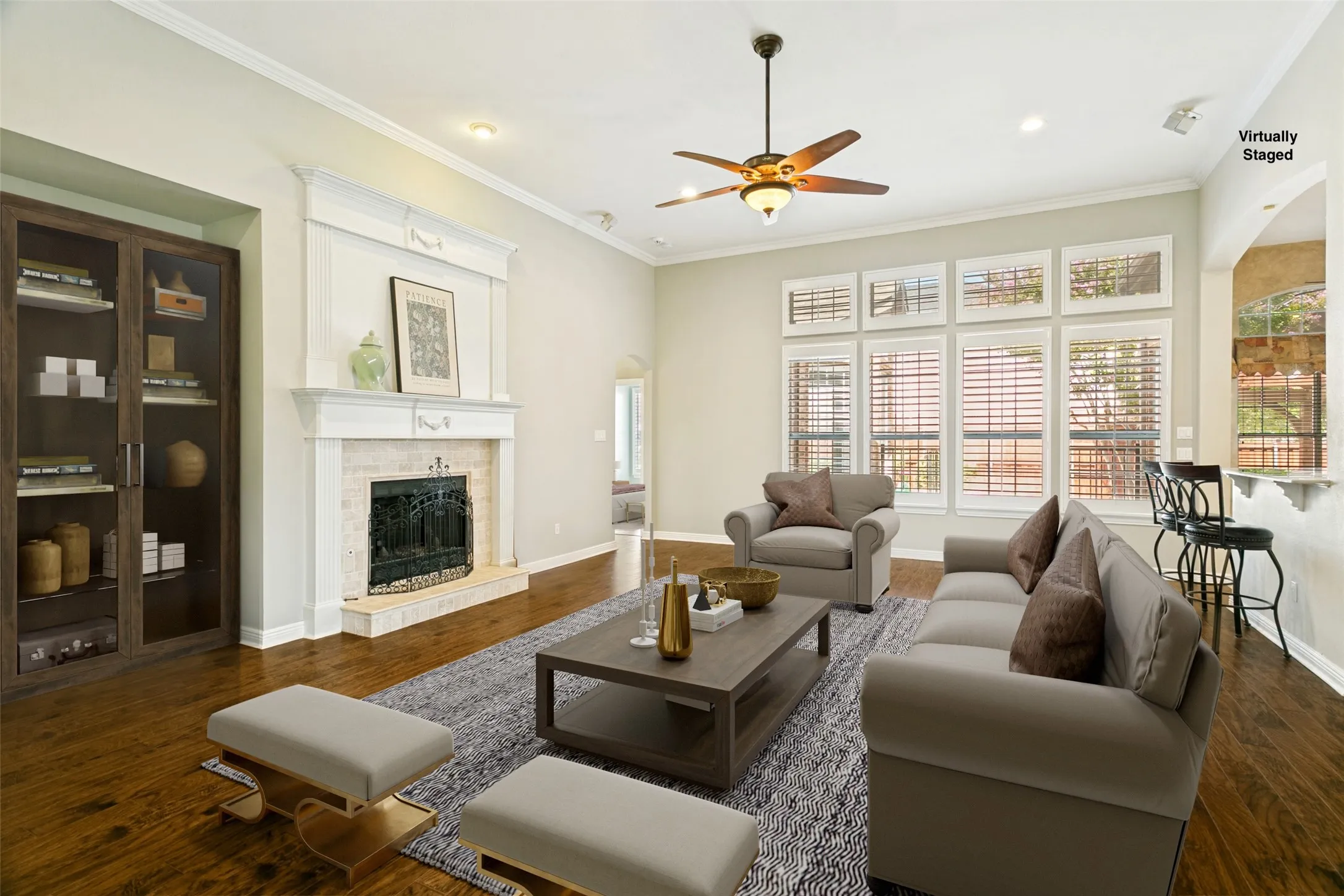 Virtually staged living room