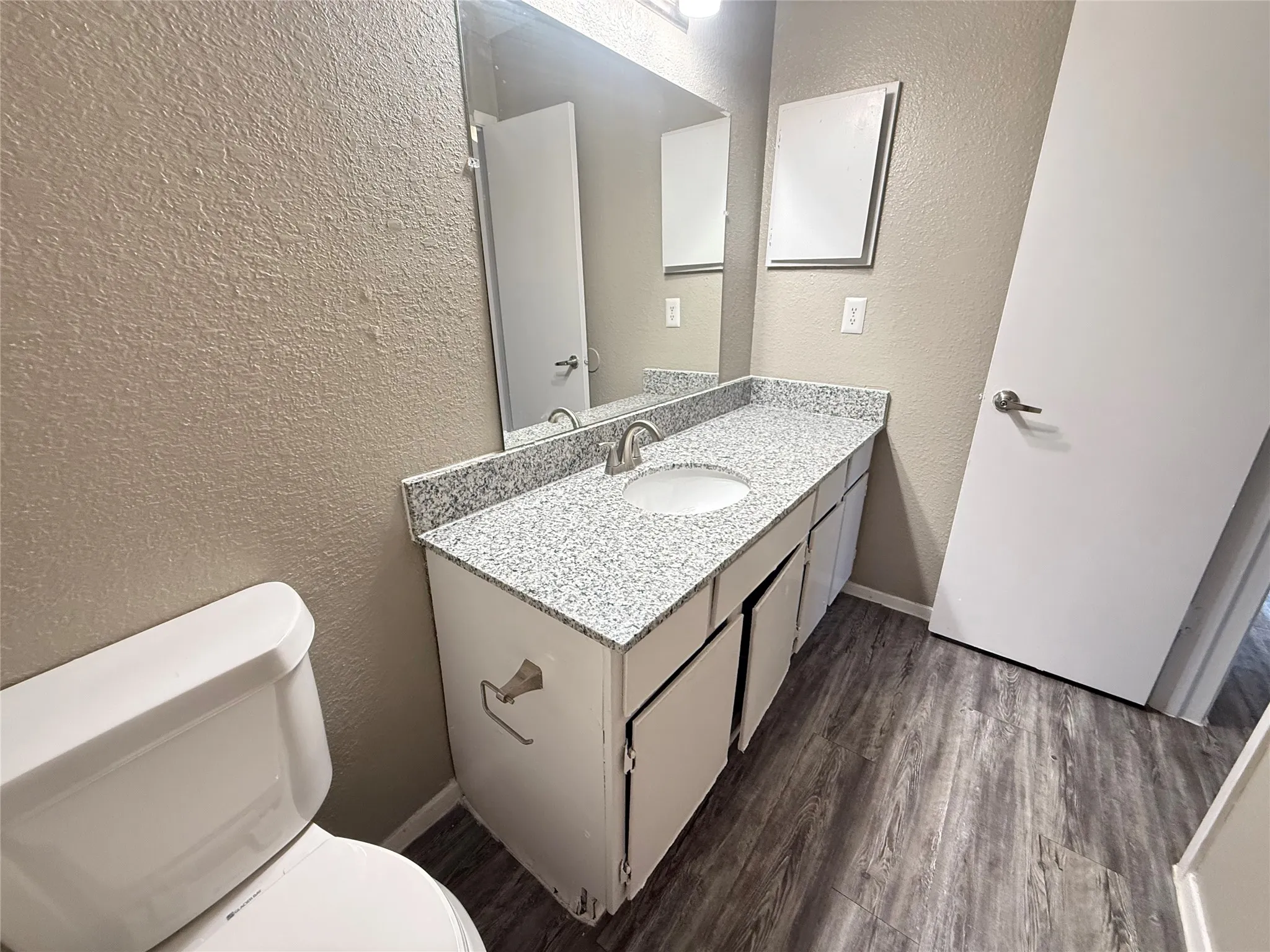Brand new granite counters in kitchen and bathroom. This is the actual unit.