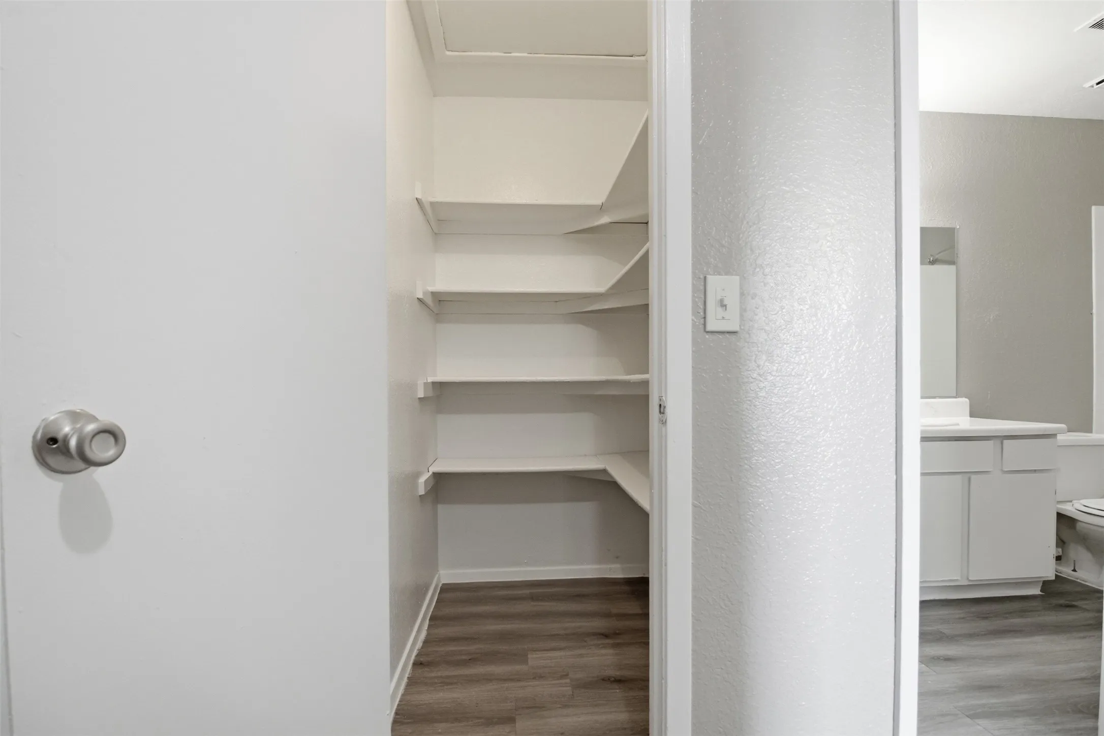 Not actual unit but same floor plan and flooring.