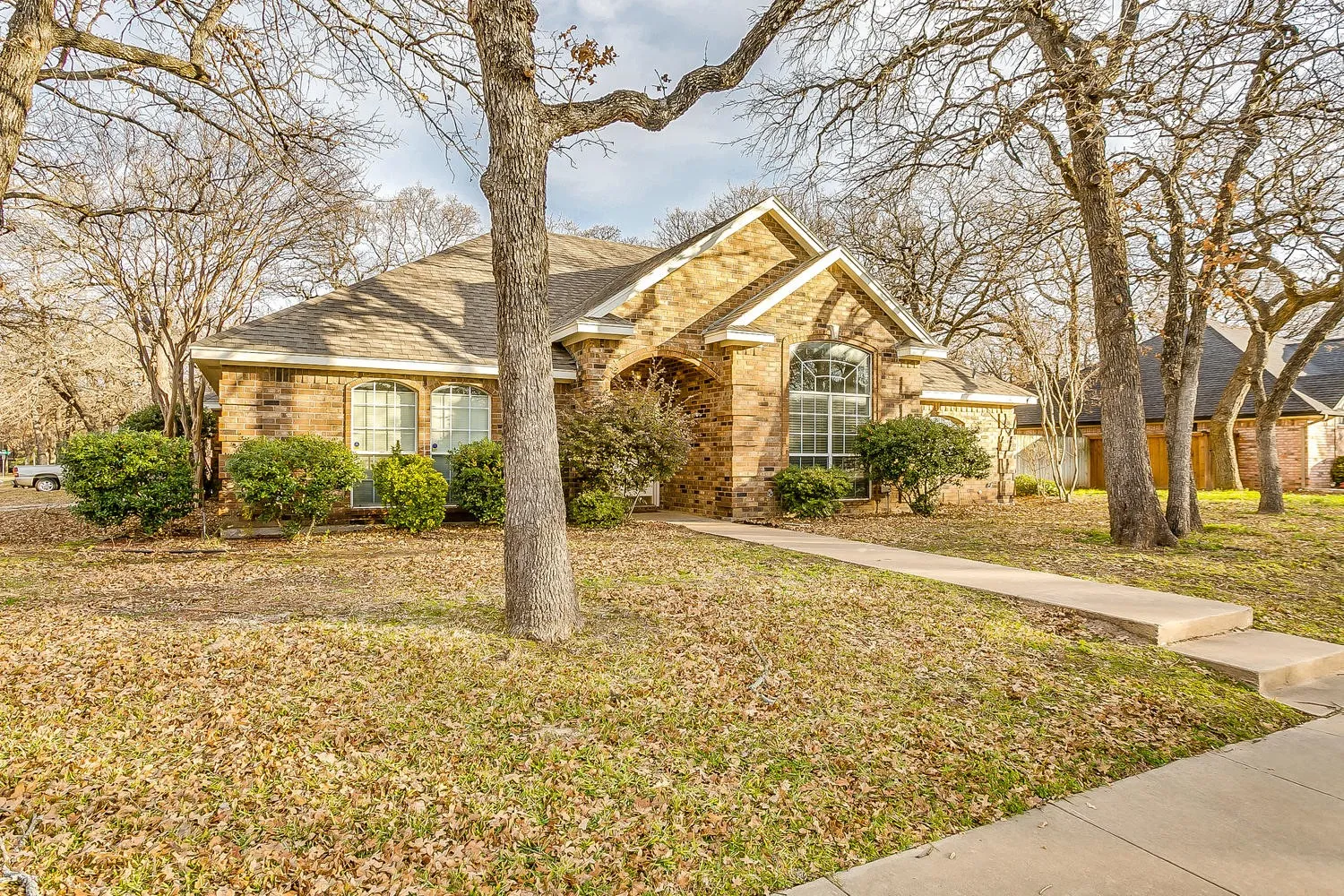 Brick exterior with arched entry