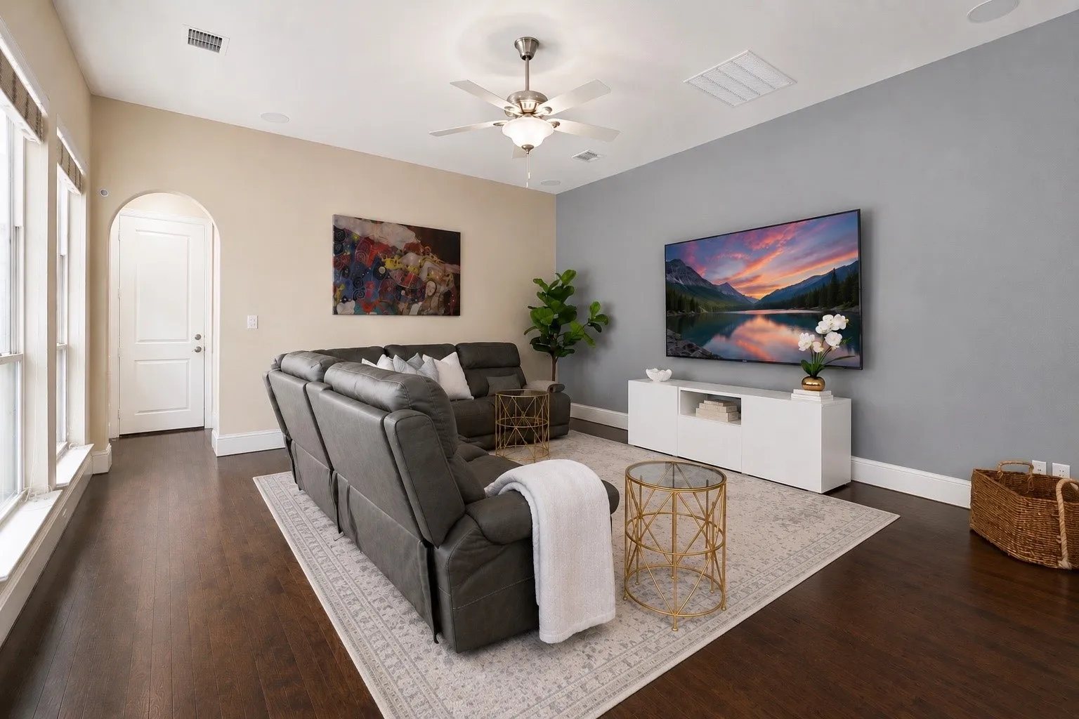 Open living space with abundant natural light.