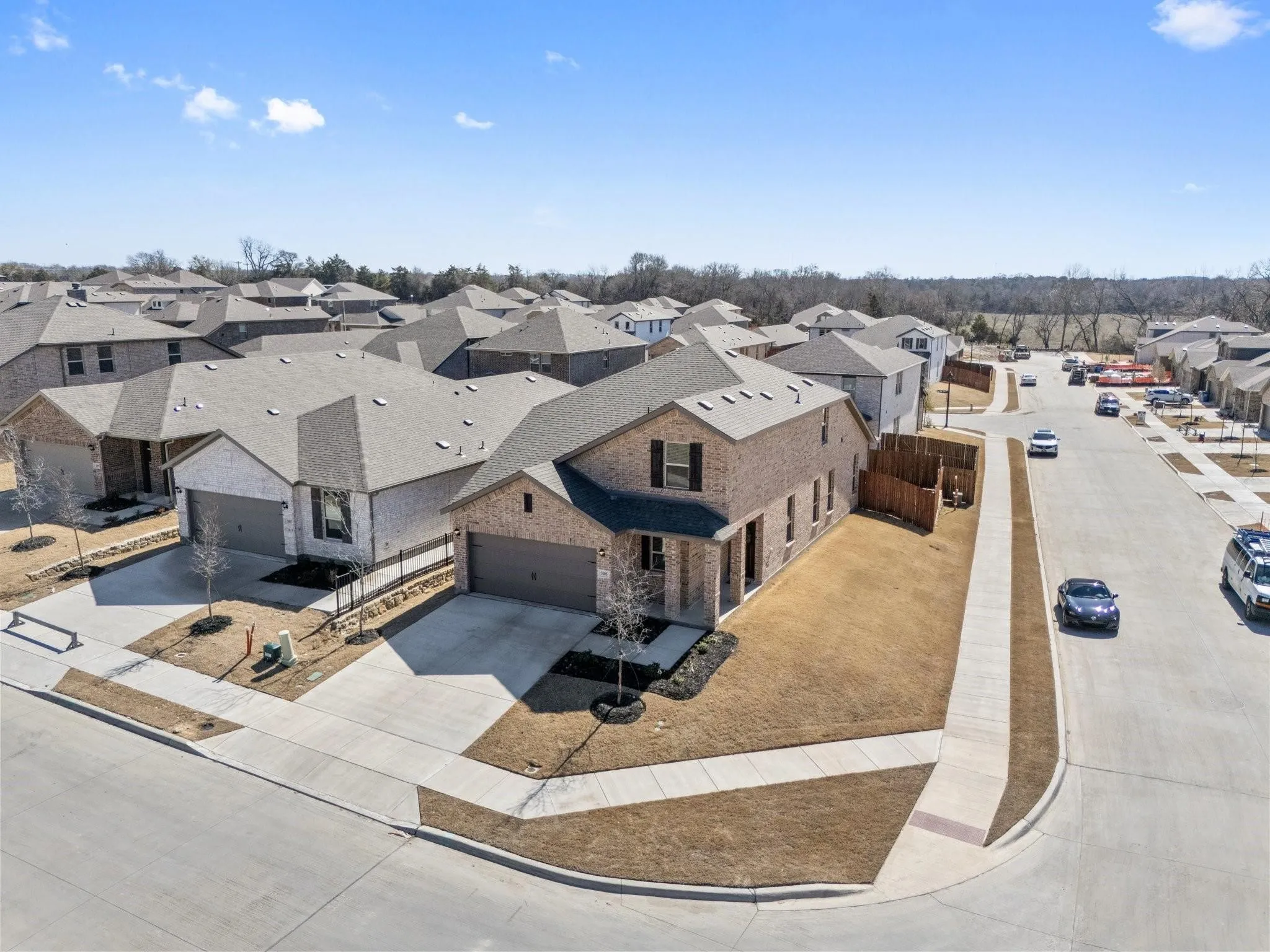 Aerial view with a residential view
