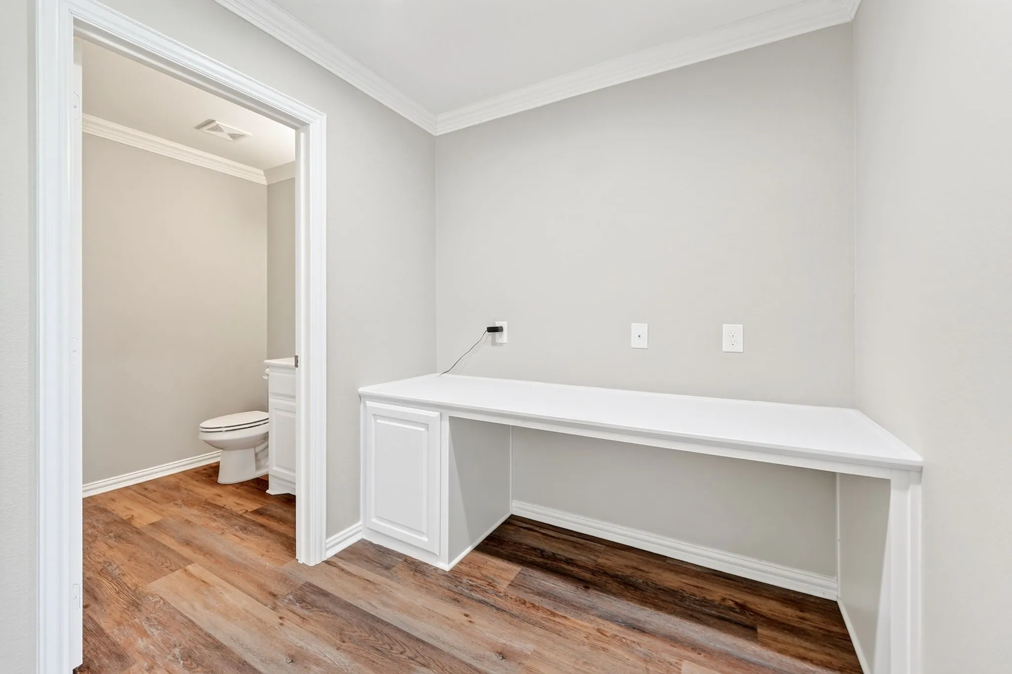 Built-in home office area.