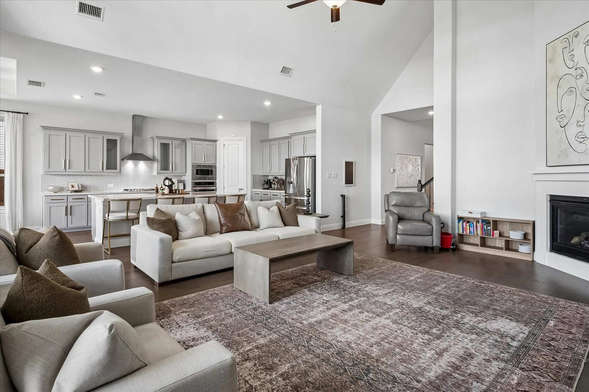 Open-concept living space.