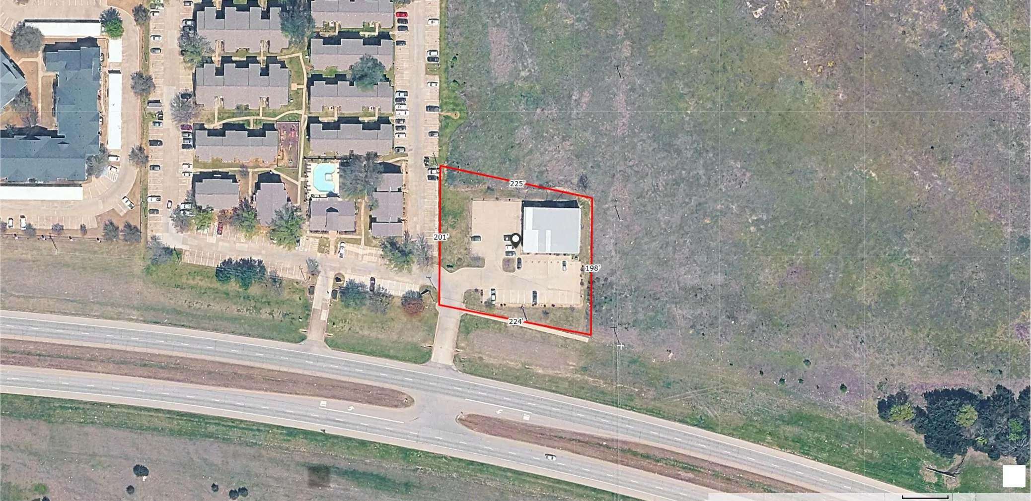 Aerial Map. Outlining the property boundaries and surrounding infrastructure