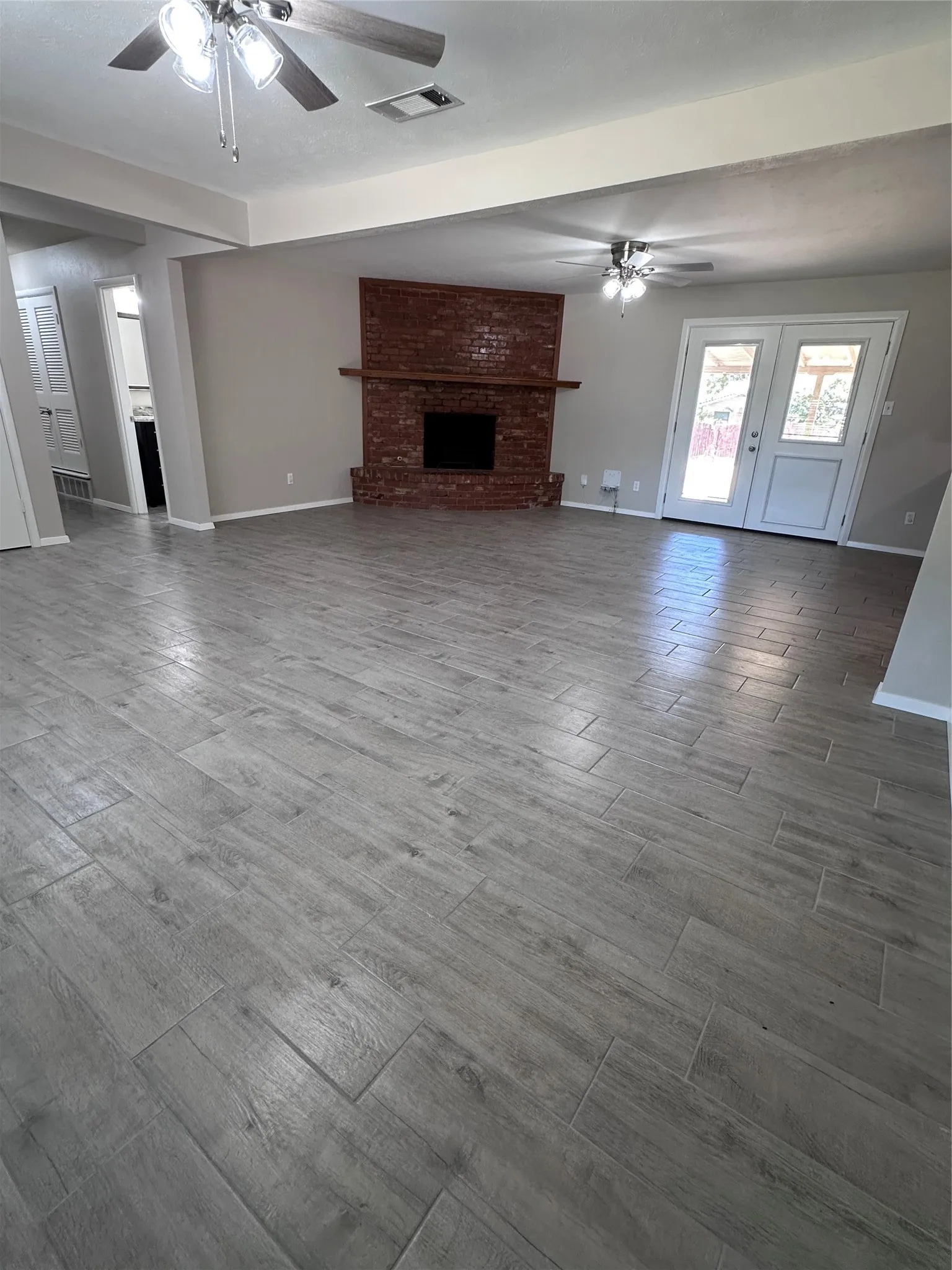 Wood-look tile flooring