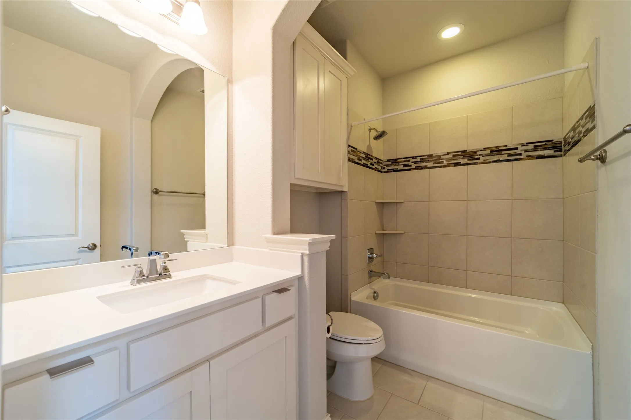 Attention has been paid to every detail, down to the upscale drawer pulls and beautiful tile work