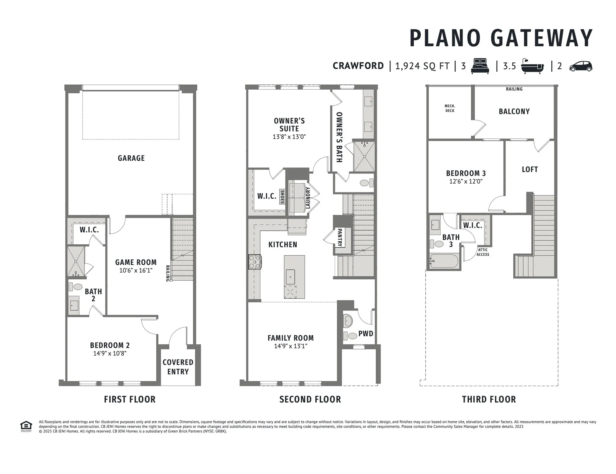 Featuring private bedrooms on each level along with entertaining spaces on every floor, our Crawford plan was designed for today's modern family!
