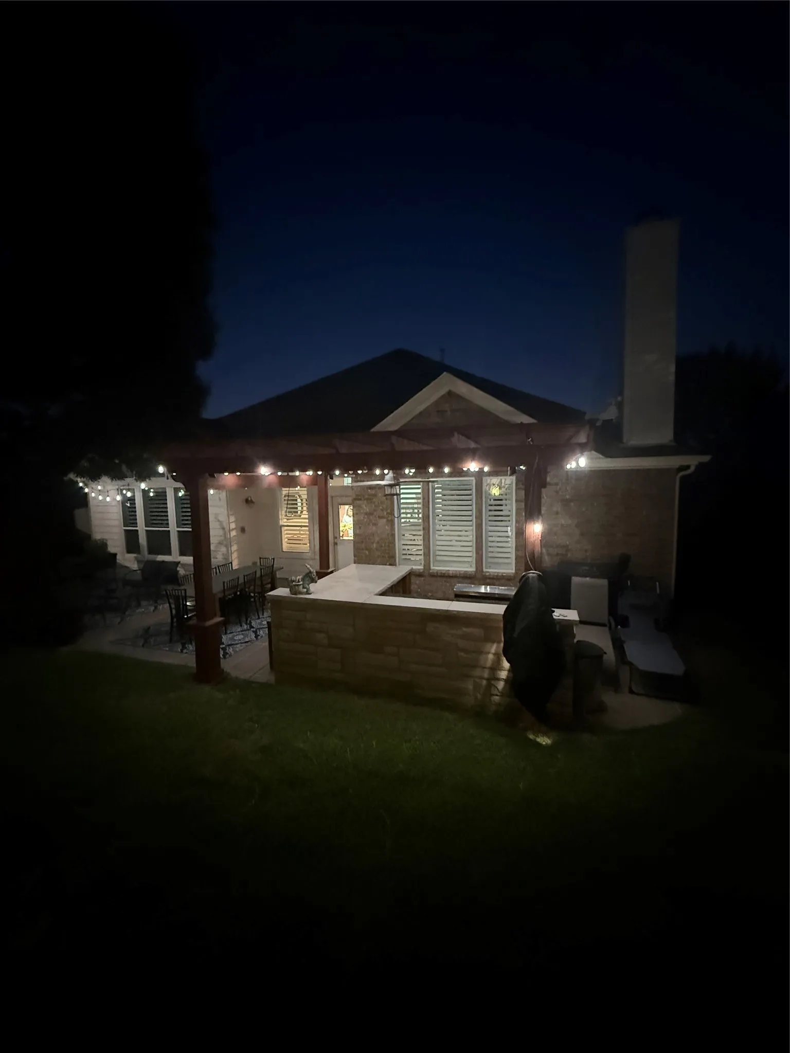 Evening picture to show upgraded lighting.