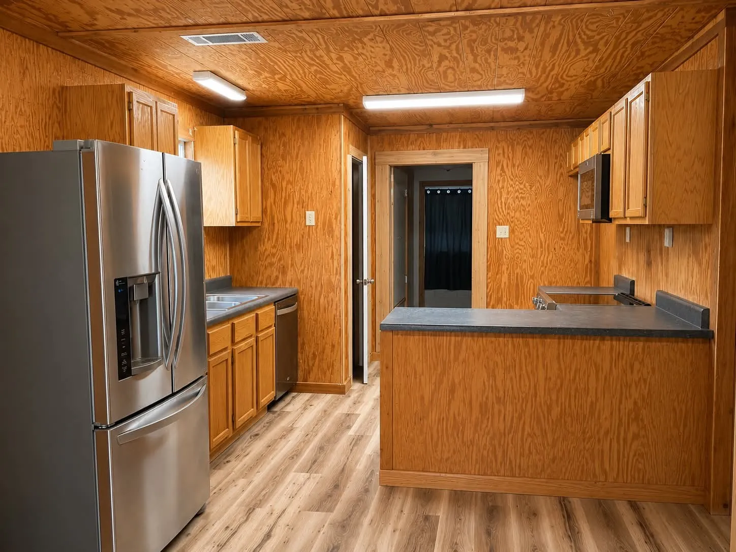 Kitchen with new floors