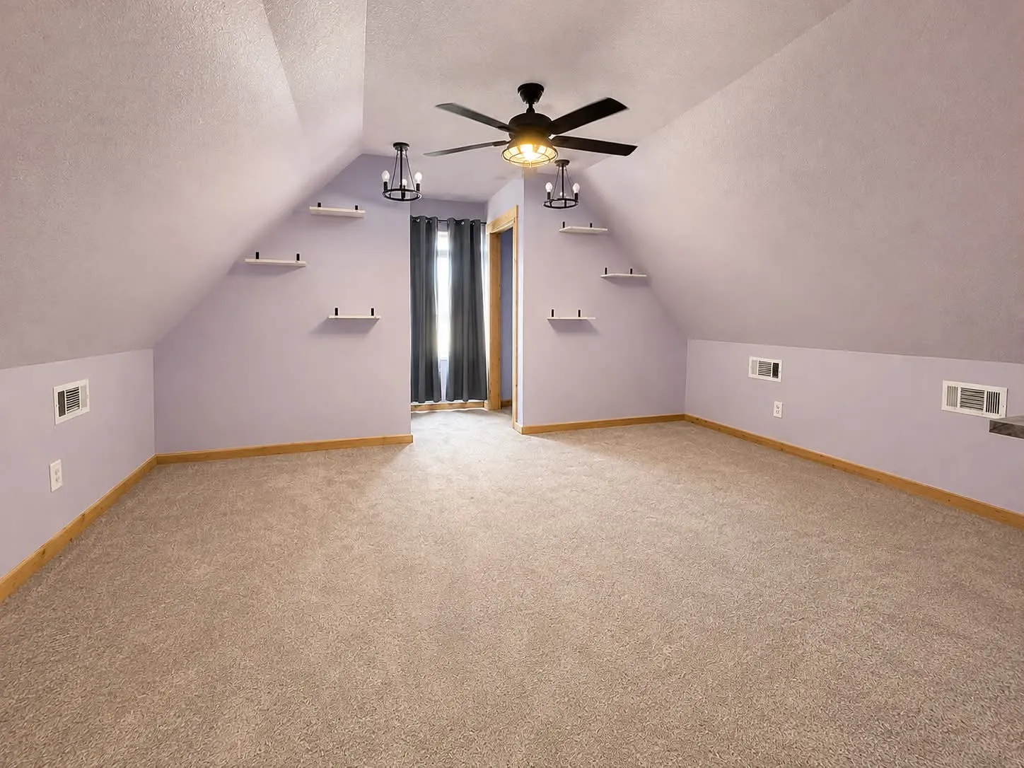 Upstairs loft room with double closets