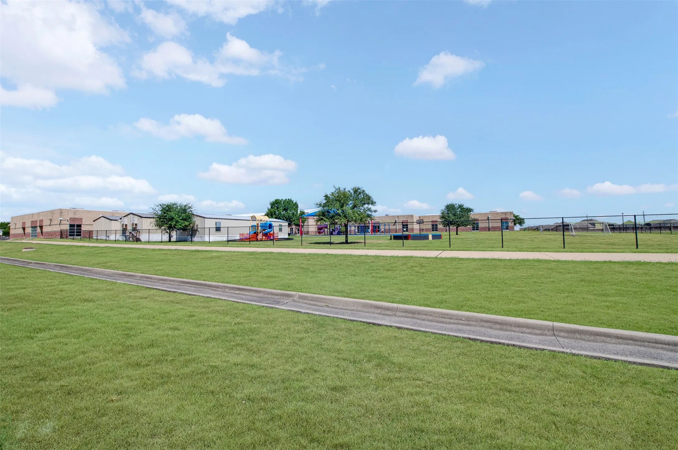 School view from the back yard gate