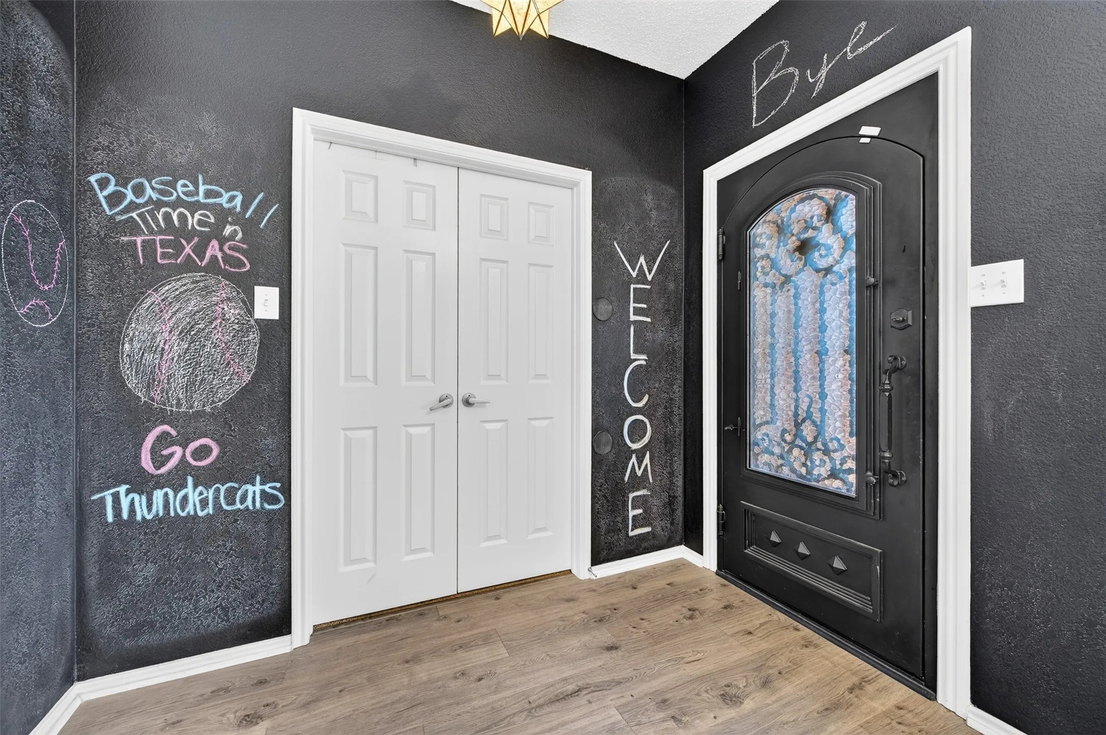 Entry with Chalk painted Walls- FUN!