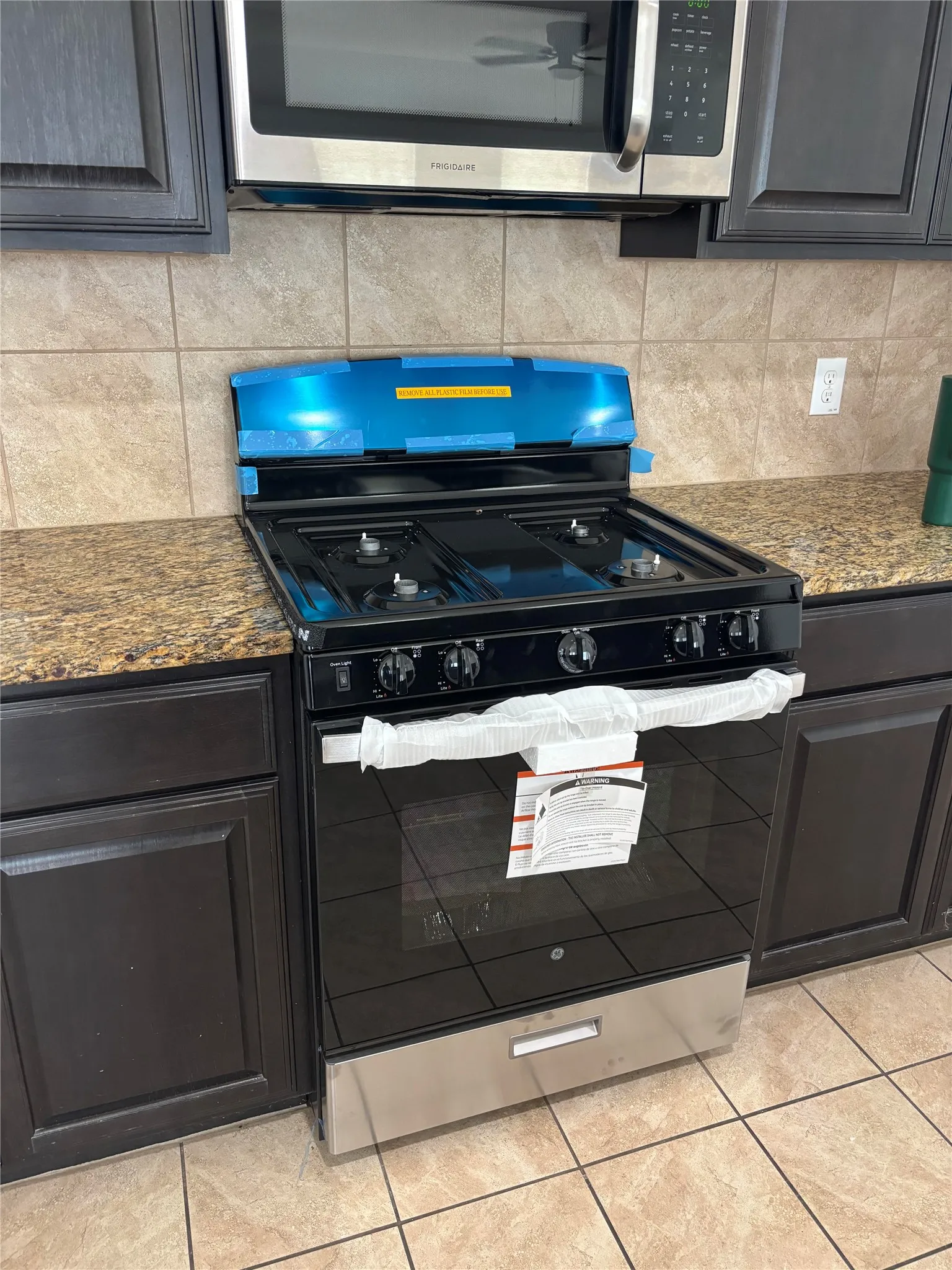 Gas stove installed
