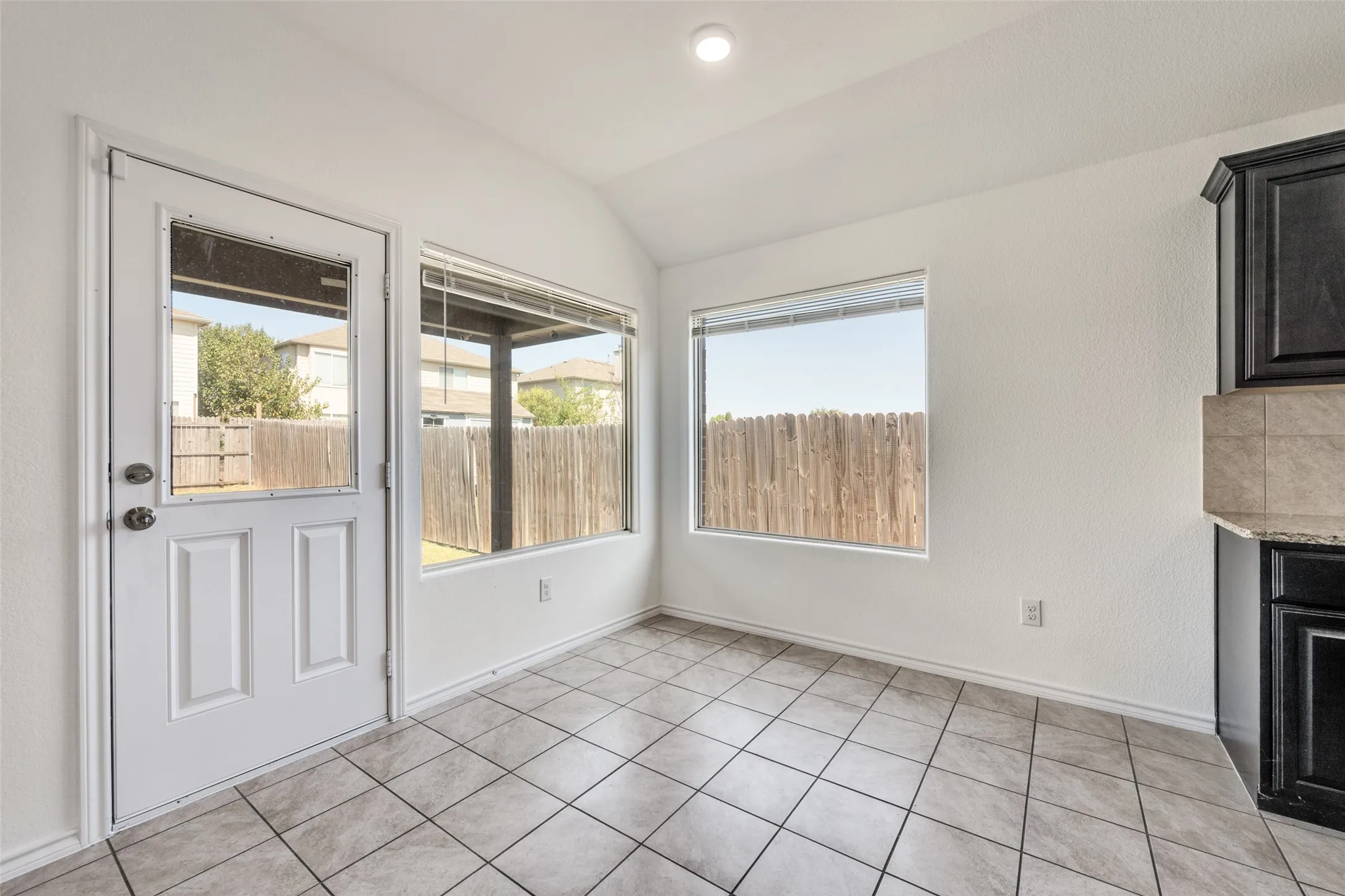 Dining area that leads out to the backyard