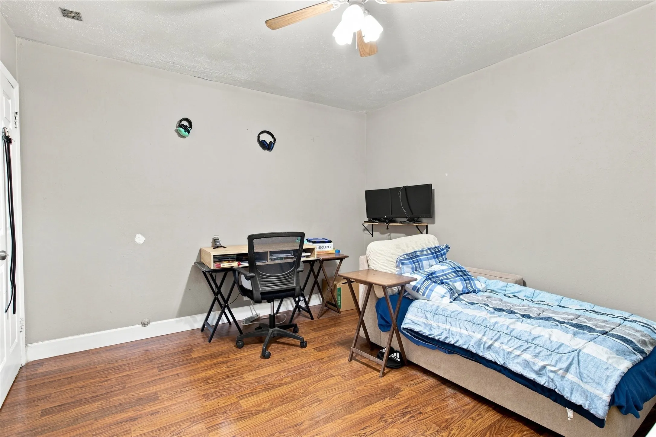 Wood-finish flooring throughout