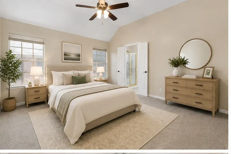 Digital staging of primary suite