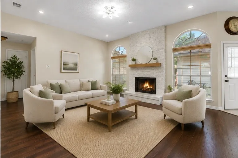 Digital staging of Living Room