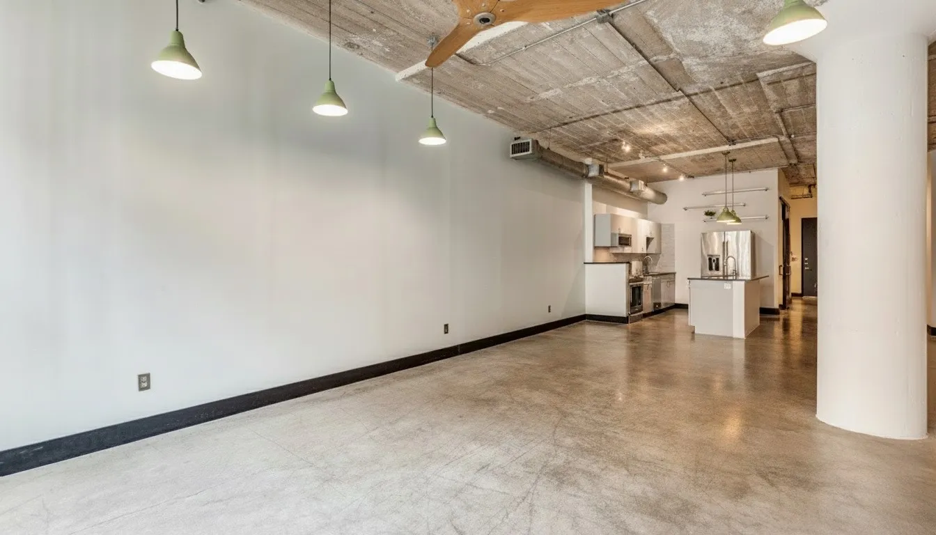 Currently this loft is vacant but see the virtually staged photos for what this space could be