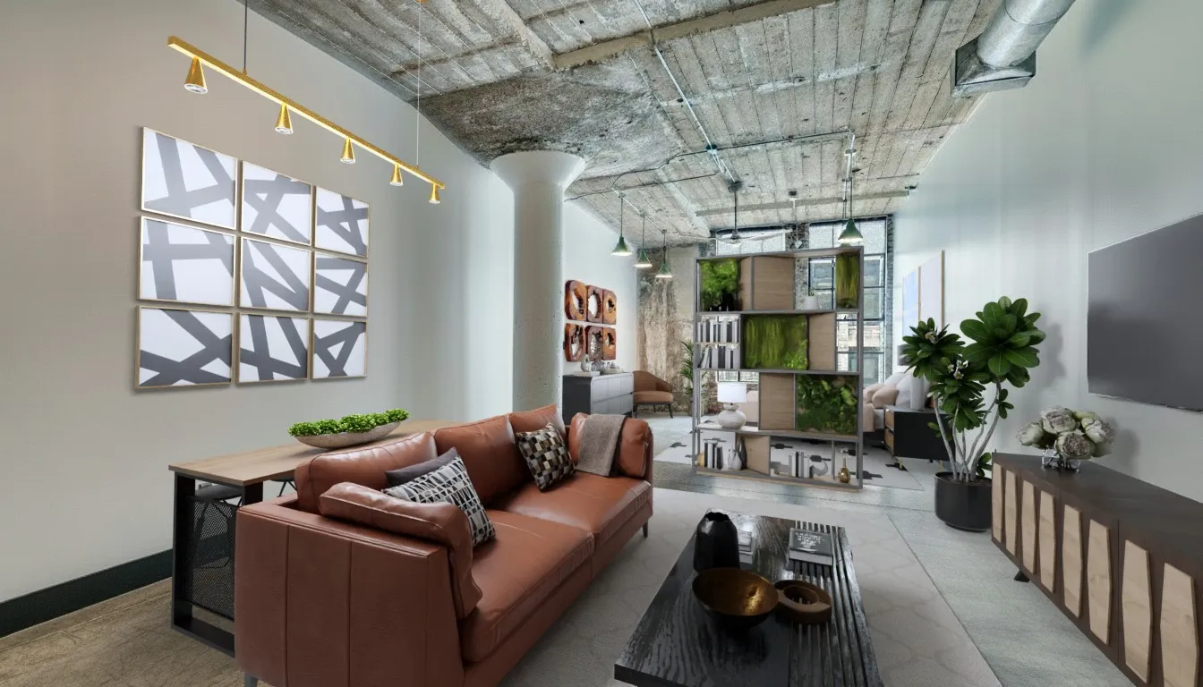 Virtually staged (setting 2) to show how the space could work