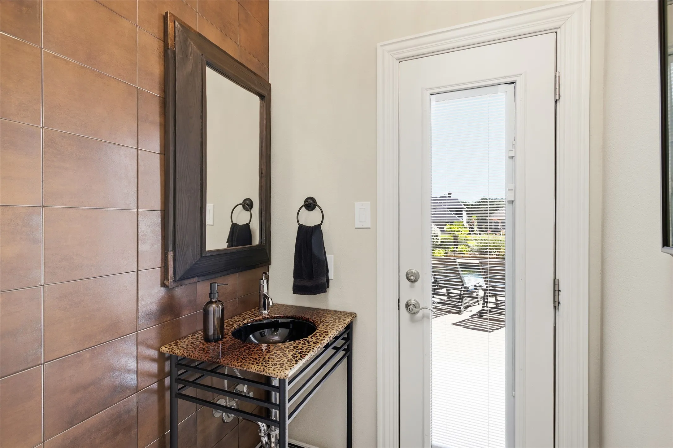 1/2 bath with direct pool access