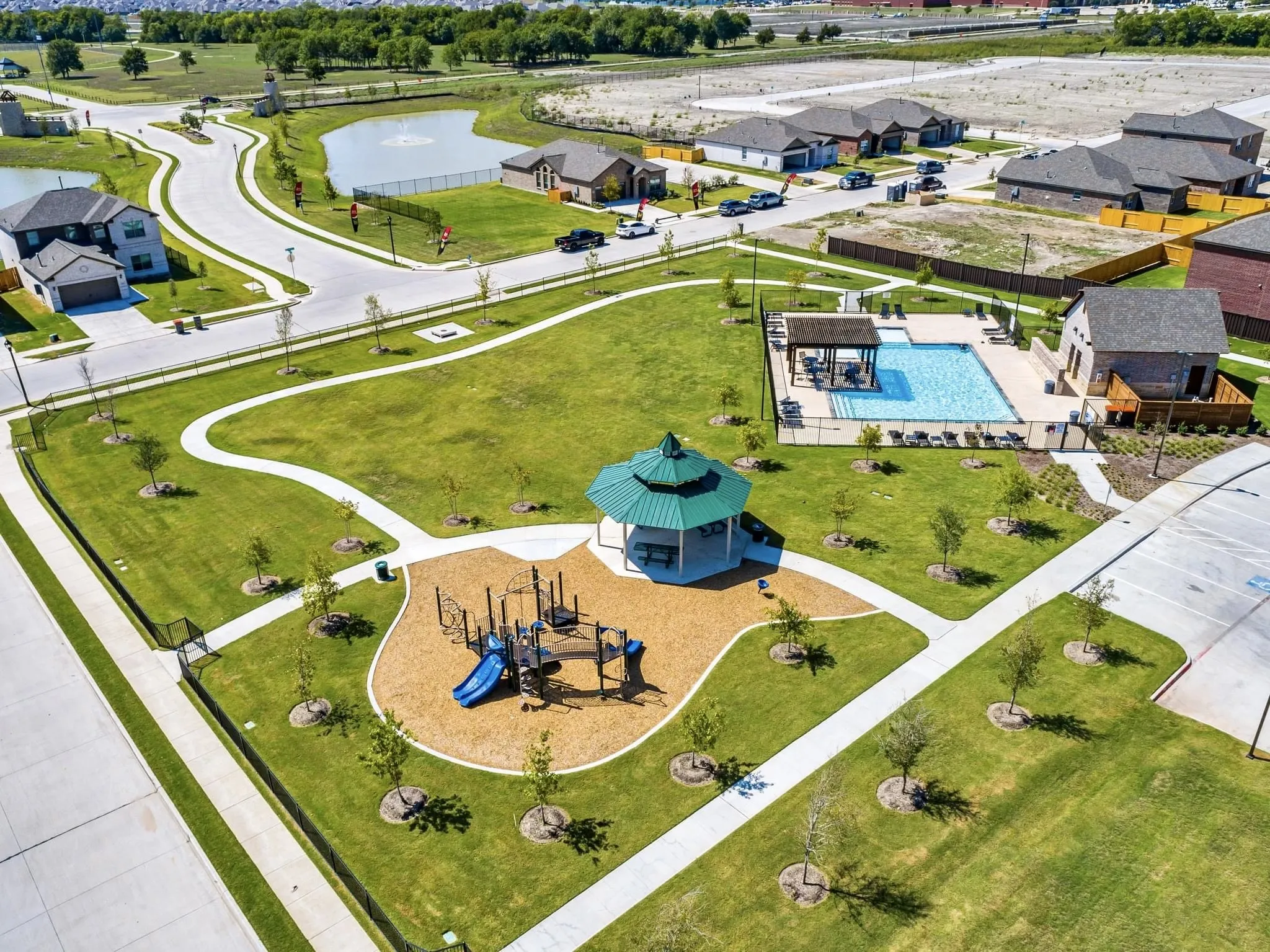 Community playground and pool