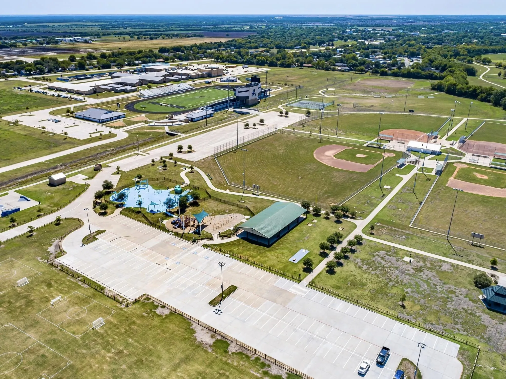 Community playground and pool