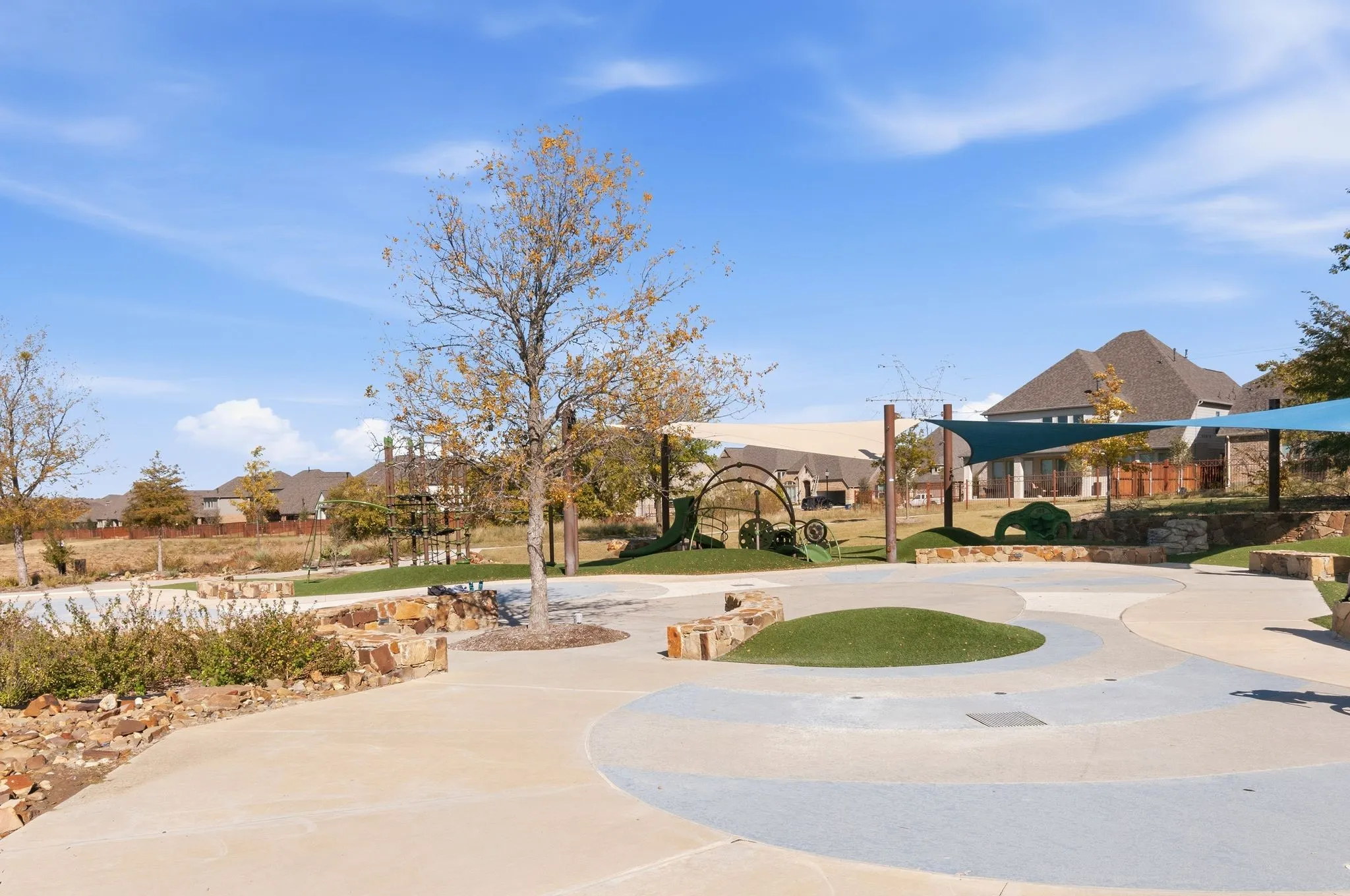 Splash pad area and playground