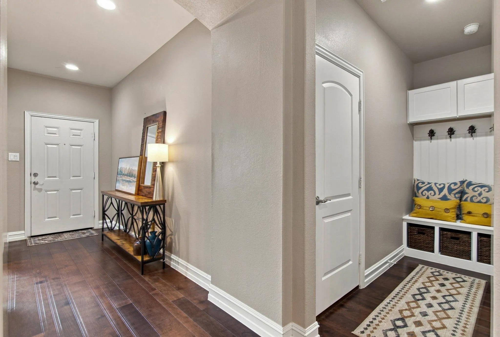 View of entry and mud room