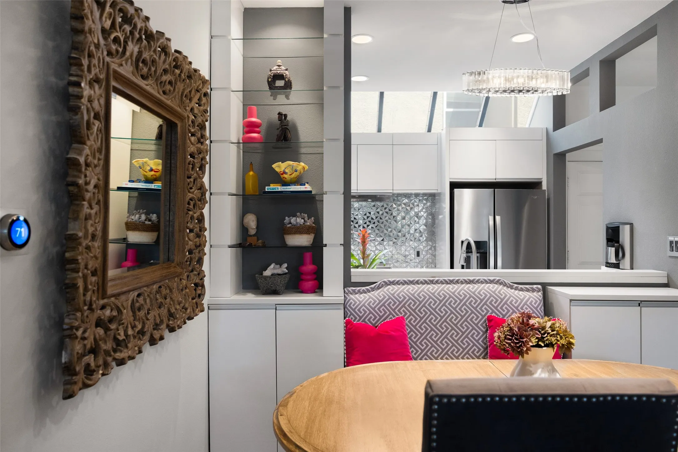 With built-in banquette