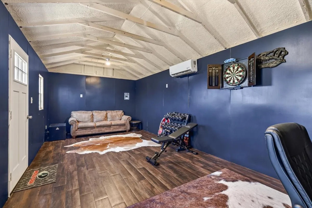 inside outbuilding